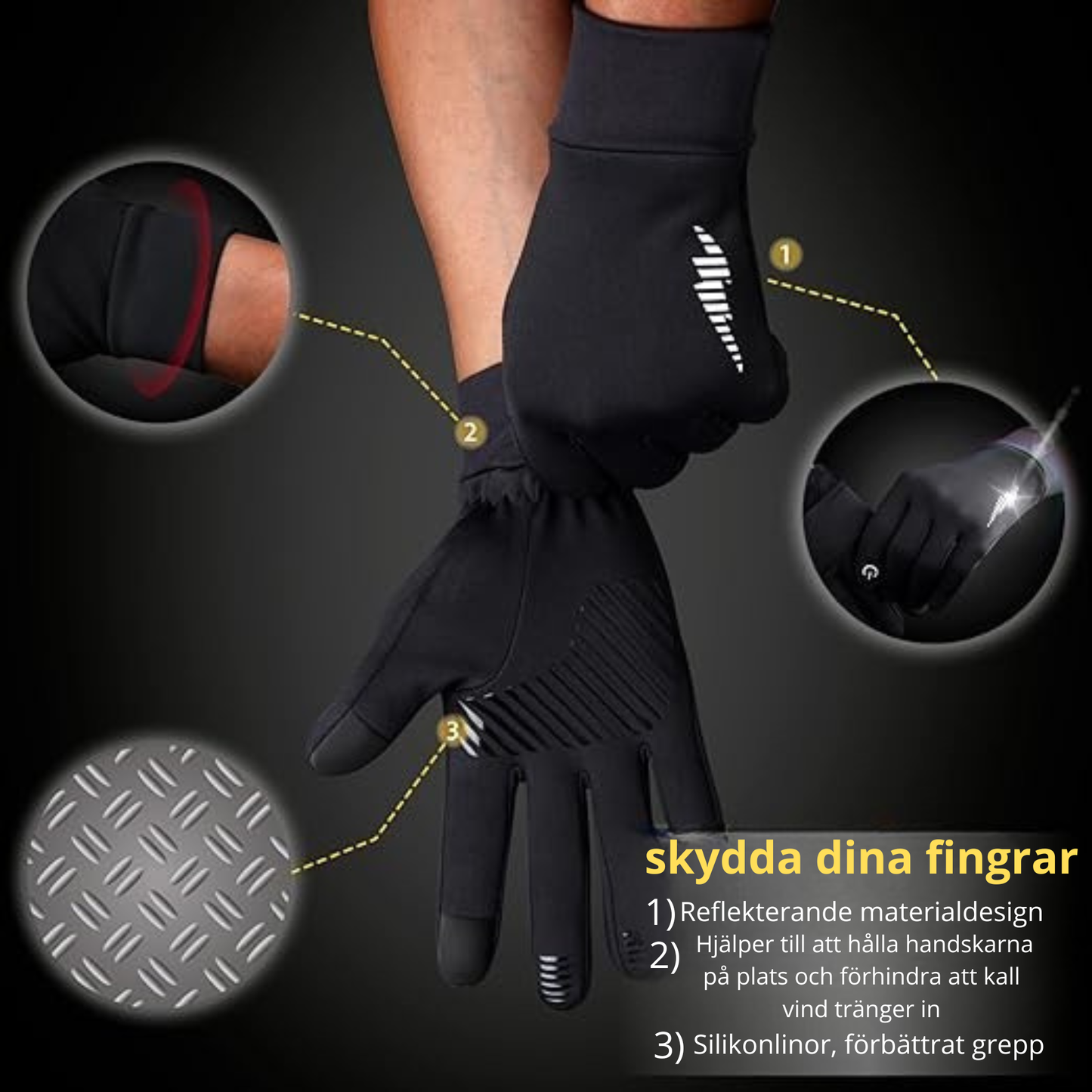 Vind tåliga Touch Handskar För Kallt Väder