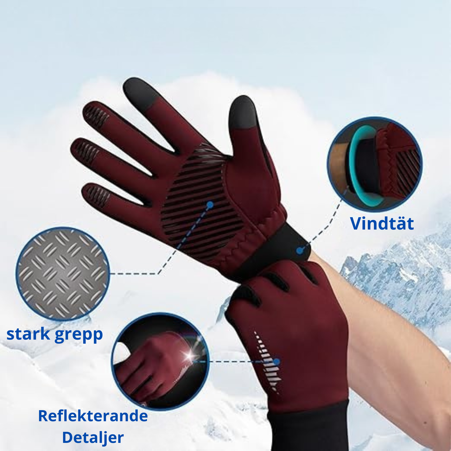 Vind tåliga Touch Handskar För Kallt Väder